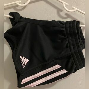 Adidas Black and Pink Athletic Shorts